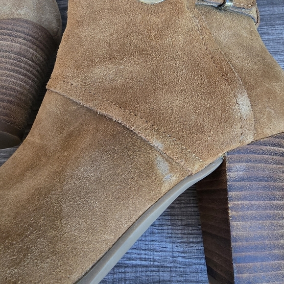 Koolaburra by UGG Samiah Chestnut Brown Suede Leather Heeled Bootie Boot SZ 8 - Picture 6 of 13